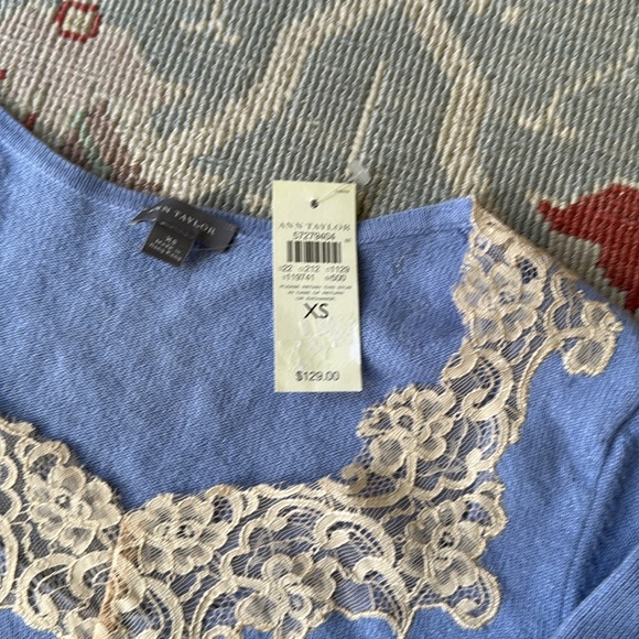 Ann Taylor cashmere sweater with lace at neck. Never worn with tags. - Picture 4 of 4